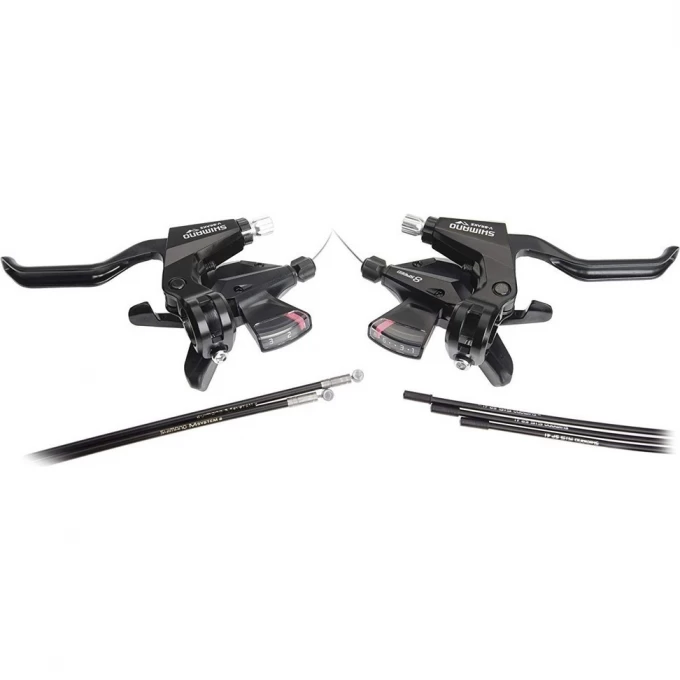 Шифтер/Тормозная ручка SHIMANO ALTUS, M310, левый/правый, 3X8 скоростей, трос+оплетка, черный ESTM3102PTA3L Шифтер/Тормозная ручка SHIMANO ALTUS, M310, левый/правый, 3X8 скоростей, трос+оплетка, черный ESTM3102PTA3L