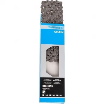 Цепь SHIMANO DEORE HG53, 9 скоростей, 118 звеньев, ампульный пин (1шт)