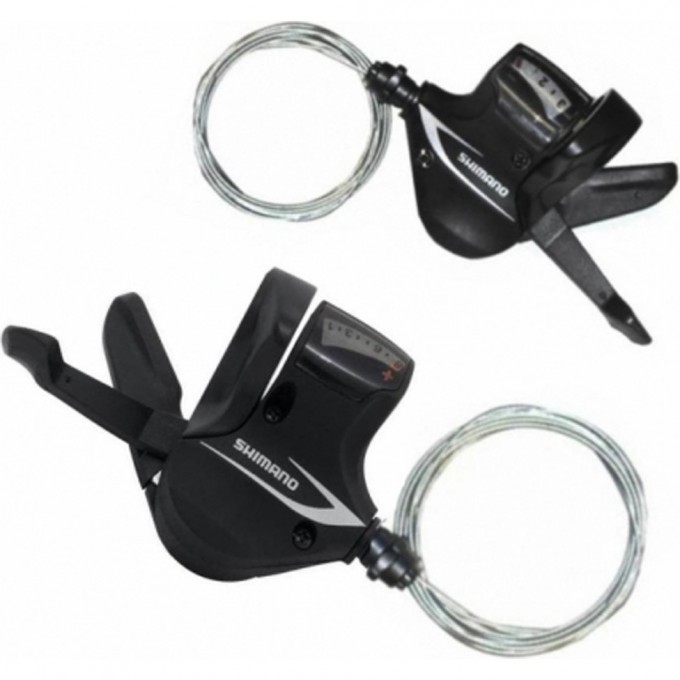 Шифтер SHIMANO ACERA, M360, левый/правый, 3X8 скоростей, трос+оплетка ESLM360PTA Шифтер SHIMANO ACERA, M360, левый/правый, 3X8 скоростей, трос+оплетка ESLM360PTA