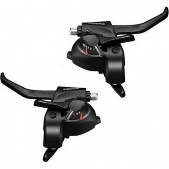 Шифтер/Тормозная ручка SHIMANO TOURNEY, EF41, левый/правый, 3x6 скоростей, трос+оплетка, черный Шифтер/Тормозная ручка SHIMANO TOURNEY, EF41, левый/правый, 3x6 скоростей, трос+оплетка, черный