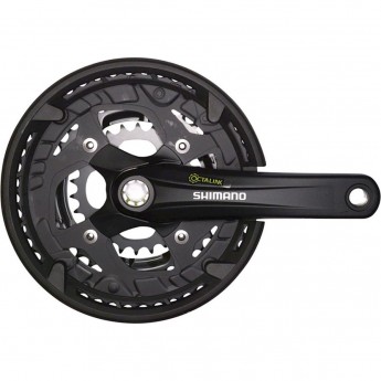Система SHIMANO ALIVIO, T4010, для 3x9 скоростей, 175мм, Octalink, 48/36/26T без каретки, черный, с защитой