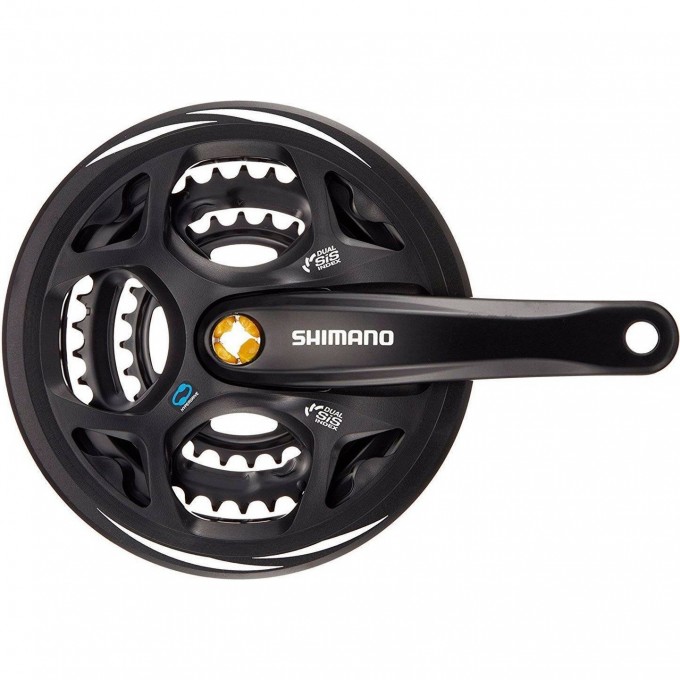 Система SHIMANO ALTUS, M311, 175 мм, квадрат, 48/38/28T, с защитой, черный EFCM311E888CL Система SHIMANO ALTUS, M311, 175 мм, квадрат, 48/38/28T, с защитой, черный EFCM311E888CL