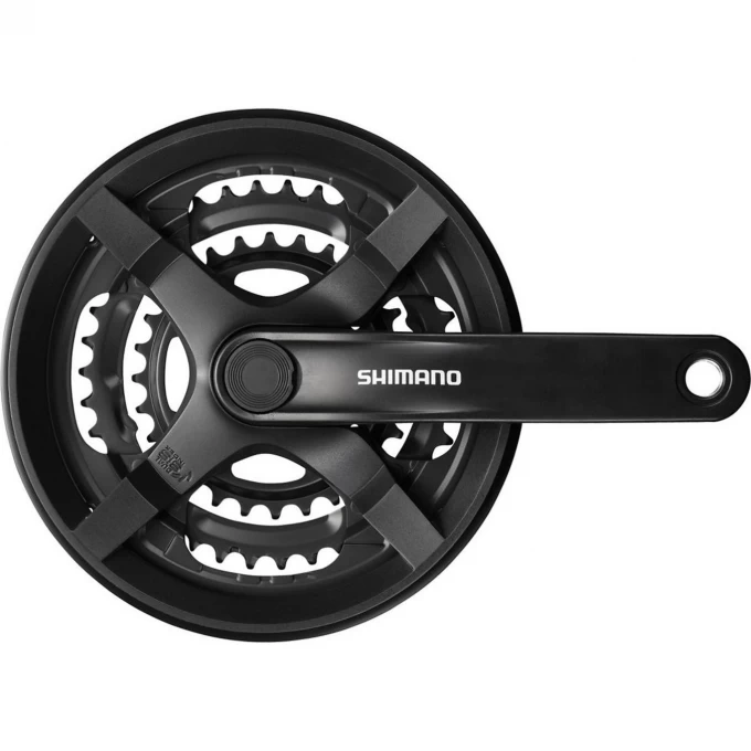 Система SHIMANO TOURNEY TY301, 170 мм, квадрат, 48/38/28, с защитой, черный, без упаковки AFCTY301C888CL Система SHIMANO TOURNEY TY301, 170 мм, квадрат, 48/38/28, с защитой, черный, без упаковки AFCTY301C888CL
