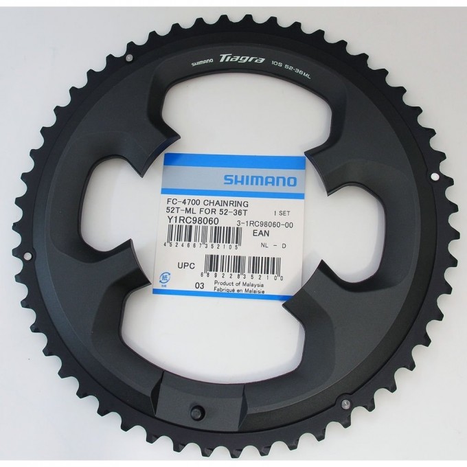 Звезда передняя SHIMANO, для FC-4700, 52T-ML, 52-36T, Y1RC98060 Звезда передняя SHIMANO, для FC-4700, 52T-ML, 52-36T, Y1RC98060
