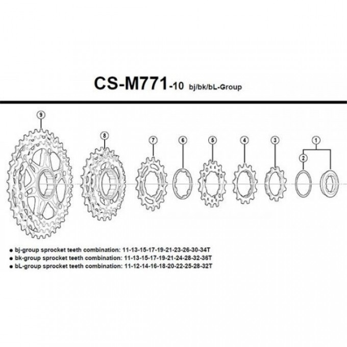 Звезды для кассеты SHIMANO XT, M771-10, (18-20-22T), BL Y1YR98040 Звезды для кассеты SHIMANO XT, M771-10, (18-20-22T), BL Y1YR98040
